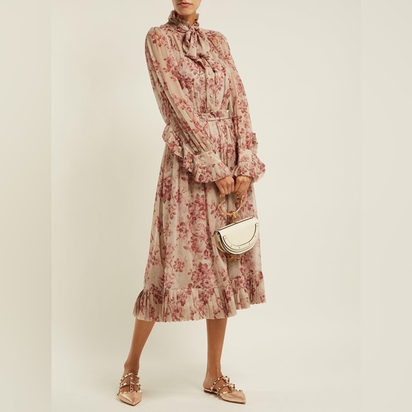 Zimmermann Dresses & Skirts - ZIMMERMANN silk floral long sleeve sheer midi dress